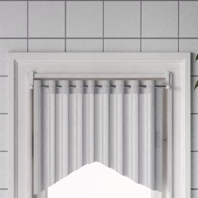 Set di 2 binari per tende dritti vidaXL in alluminio, colore bianco e argento, regolabili da 60 a 105 cm