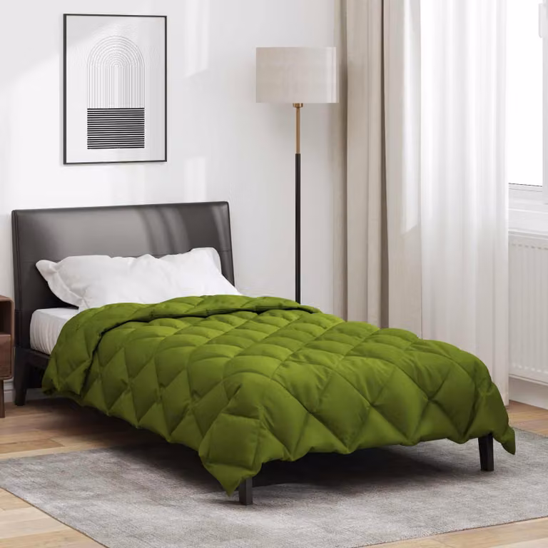 vidaXL Piumone Invernale in Microfibra Verde L: 140 cm x P: 220 cm, 450 gsm