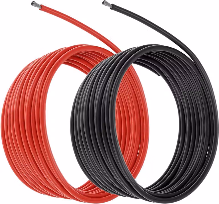QWORK® 10AWG 6mm² Cavo elettronico in silicone - 5m nero/rosso