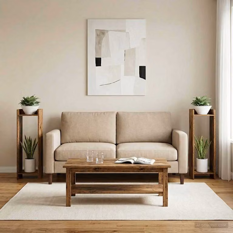 Set di 2 supporti per piante vidaXL in legno color marrone, L/P/H: 30 x 30 x 100 cm
