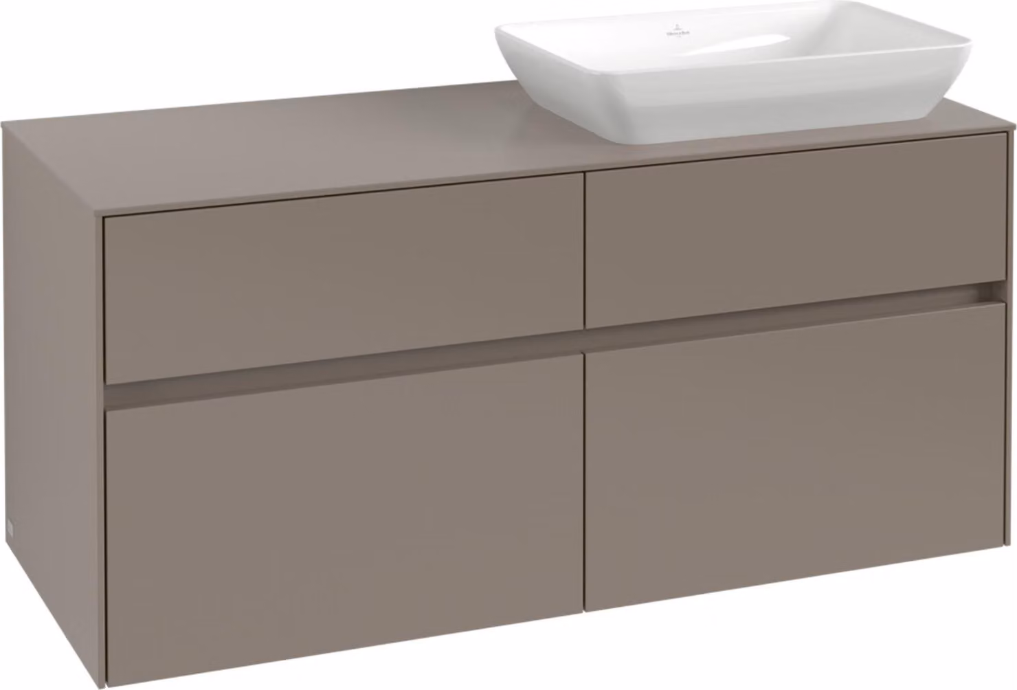 Mobiletto V&B Collaro 120x54,8x50cm, lavabo a destra, colore verde tenue