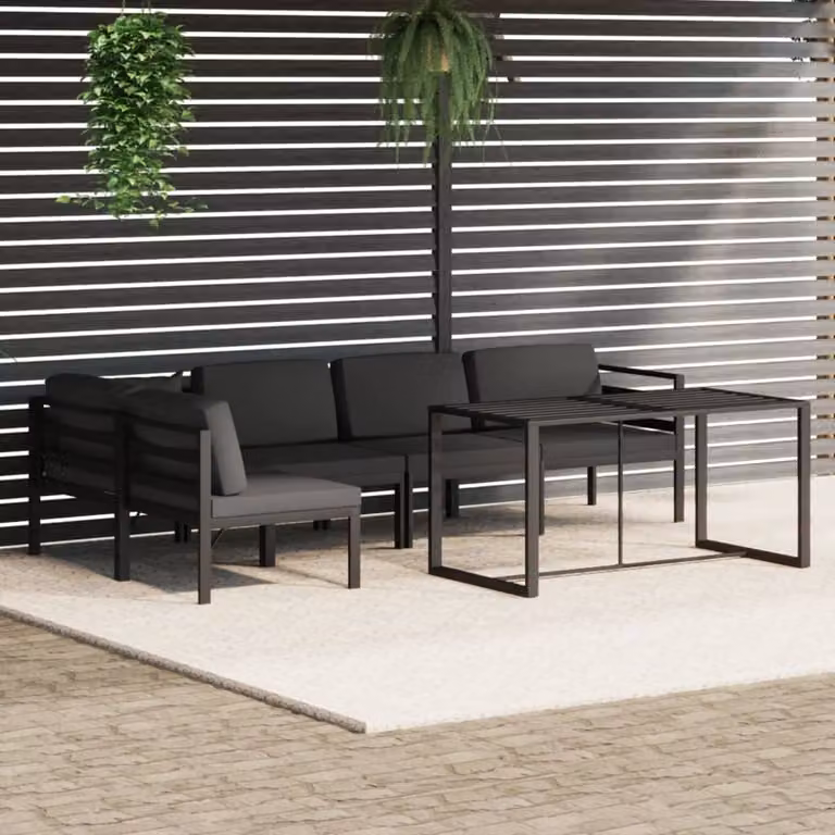 Maison Exclusive - Set Divani da Giardino 6 pz con Cuscini in Alluminio Antracite