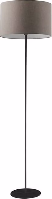 Vivien Piantana Nera - Lampada da Terra con Paralume Cilindrico Tortora, Attacco E27, Potenza 75W, Grado IP20, Altezza 48cm - Rossini