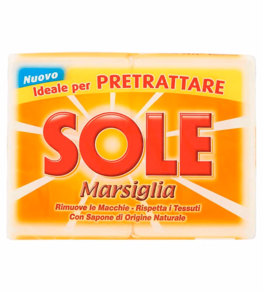Sole Sapone Bucato Marsiglia 500g - Delicato e Smacchiante per Tessuti