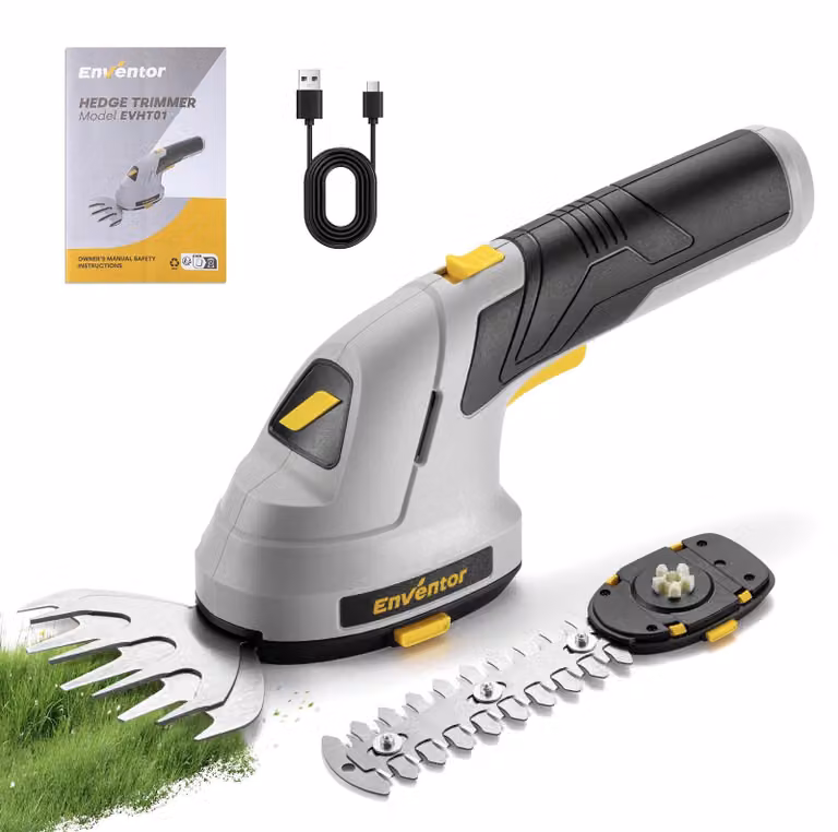 Potatore a batteria 2-in-1 e forbici da giardino, 7,4 V, 2000 mAh, con connettore USB-C