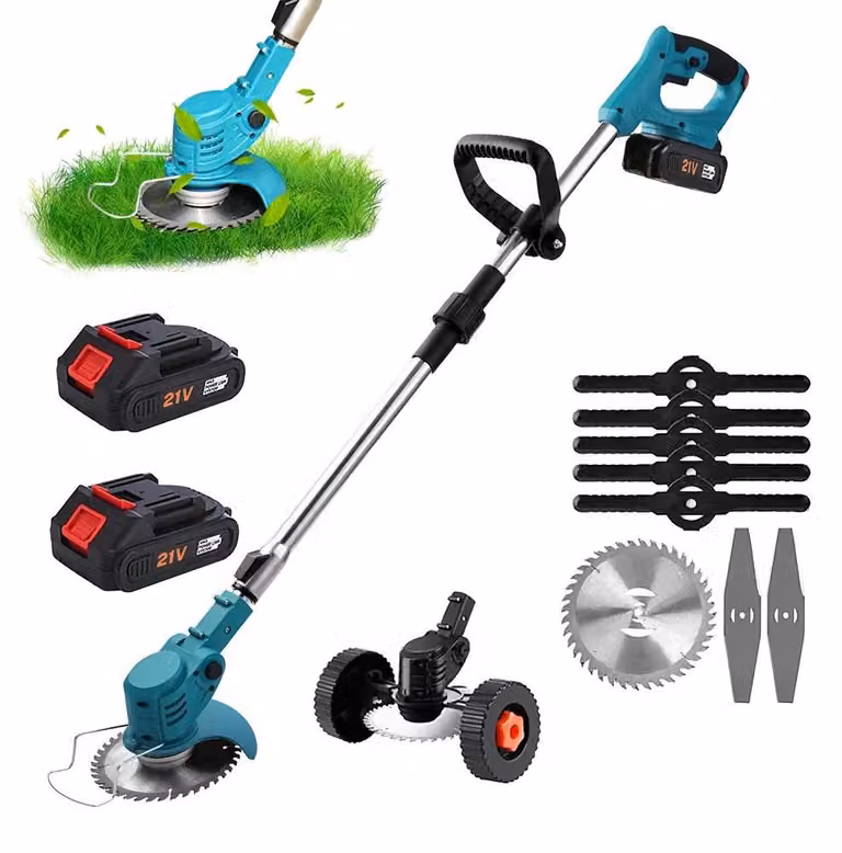 Tagliasiepi a batteria - Tagliaerba elettrico - 380 W - 2 batterie - 21 V - Albero telescopico da 95 a 135 cm