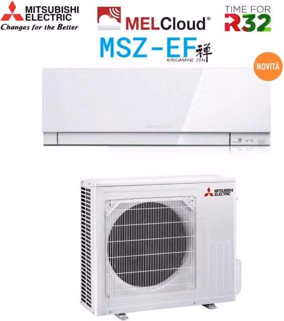 Condizionatore Mitsubishi Electric Kirigamine Zen MSZ-EF50VGKW White con Wi-Fi Integrato e Controllo via App Classe Energetica A++