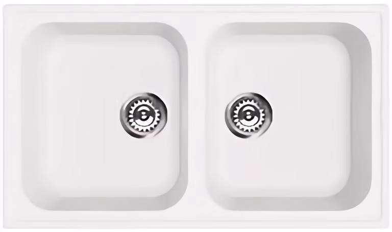 Lavello Sintentico Smeg LZ862B ad Incasso 86 cm 2 Vasche Bianco