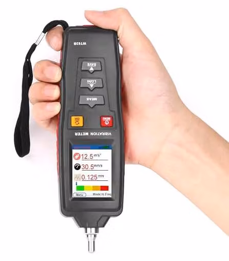 Misuratore di vibrazioni, strumento digitale per la misurazione delle vibrazioni, vibrometro portatile, tester per la misurazione di accelerazione, velocità e spostamento