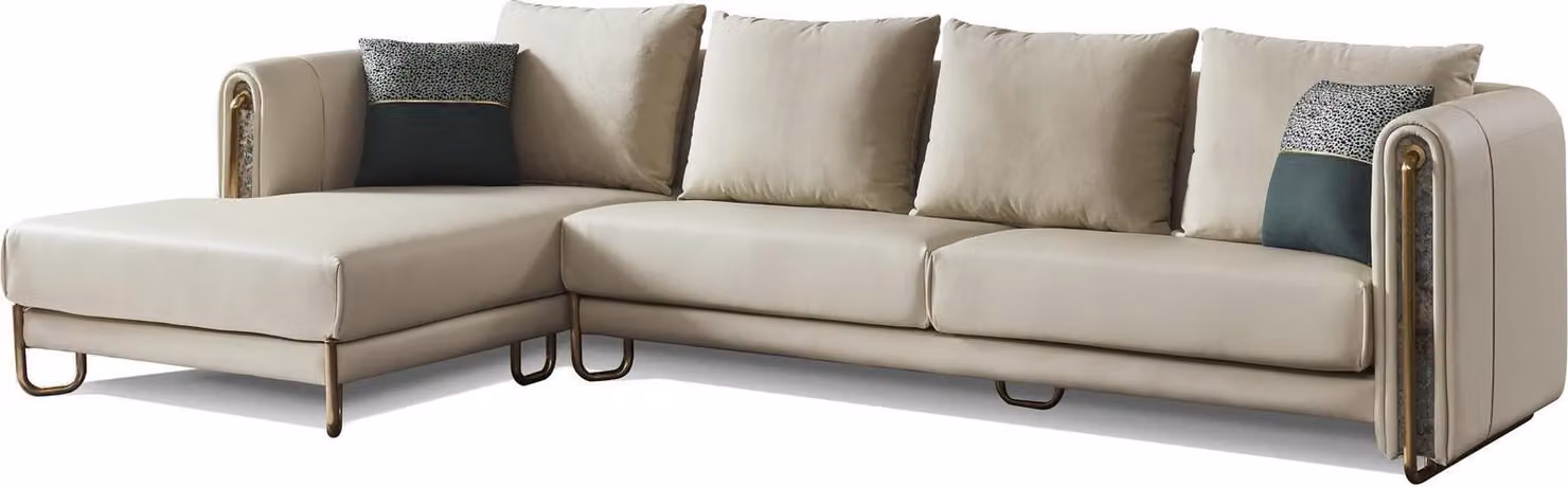 Sofa Couch Polster Garnitur Wohnlandschaft Design Ecksofa Leder L-Form Sofas