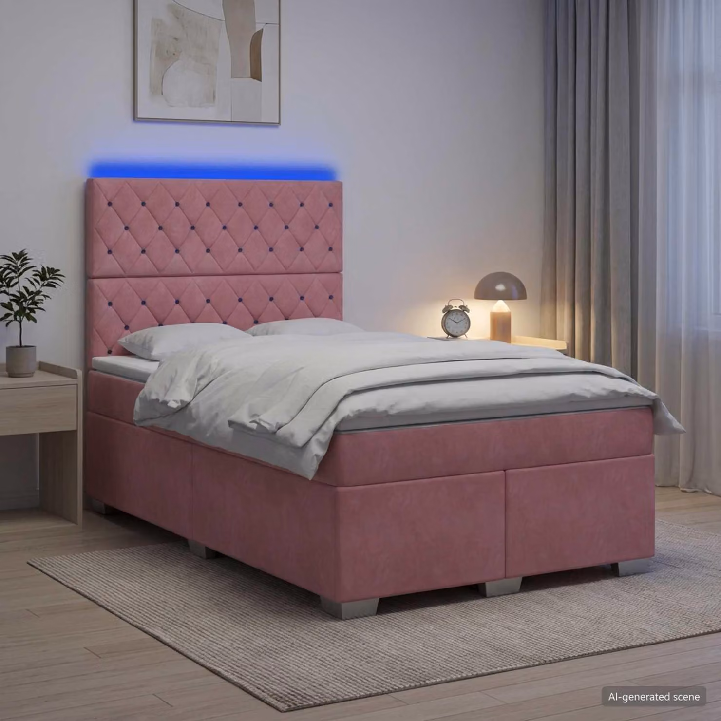 Maison Exclusive - Letto boxspring con materasso e testiera Rosa 120 x 200 cm in velluto