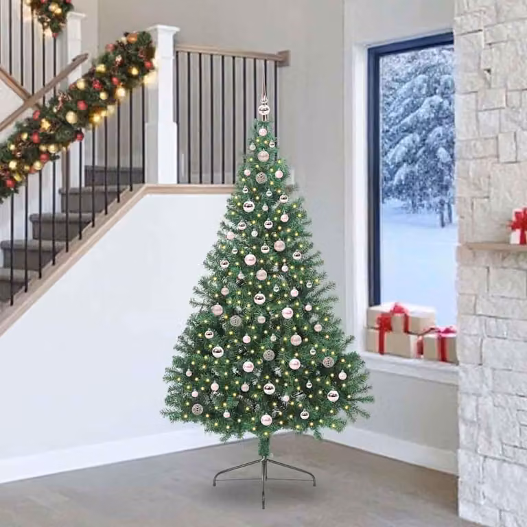 Maison Exclusive - Albero di Natale artificiale preilluminato verde 240 cm PVC