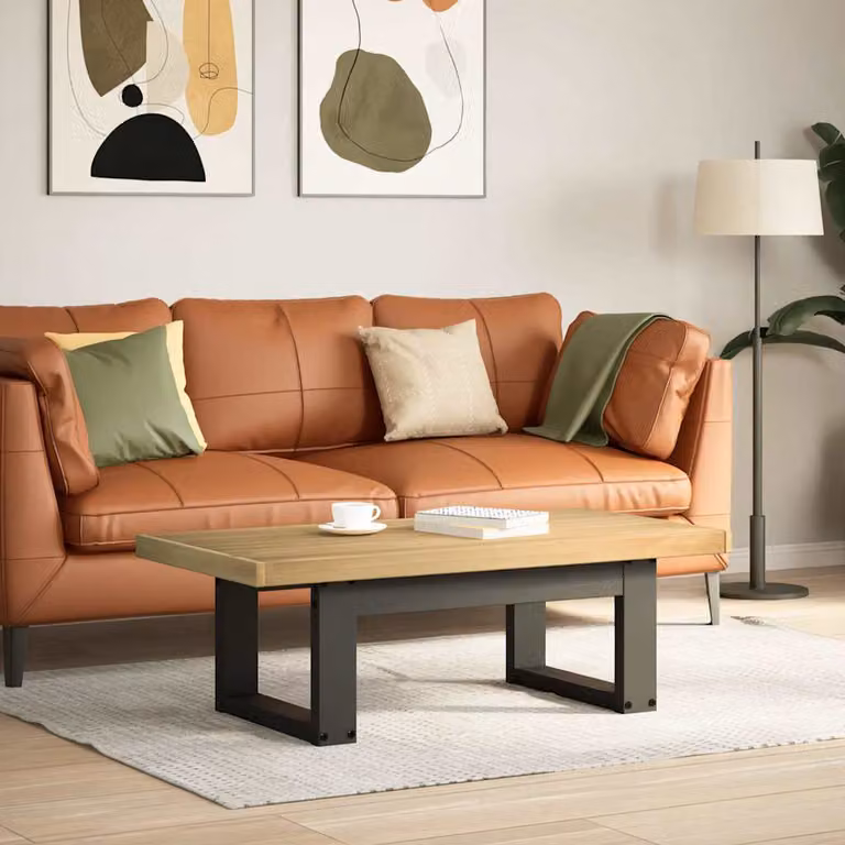 vidaXL Tavolino NOAIN rettangolare in legno di pino con gambe a slitta L/P/H: 120 x 60 x 40 cm