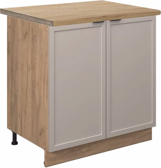 Mobile lavello cucina Fame-Line GrigioBeige/Rovere dorato 80 cm, PL Rovere Vicco