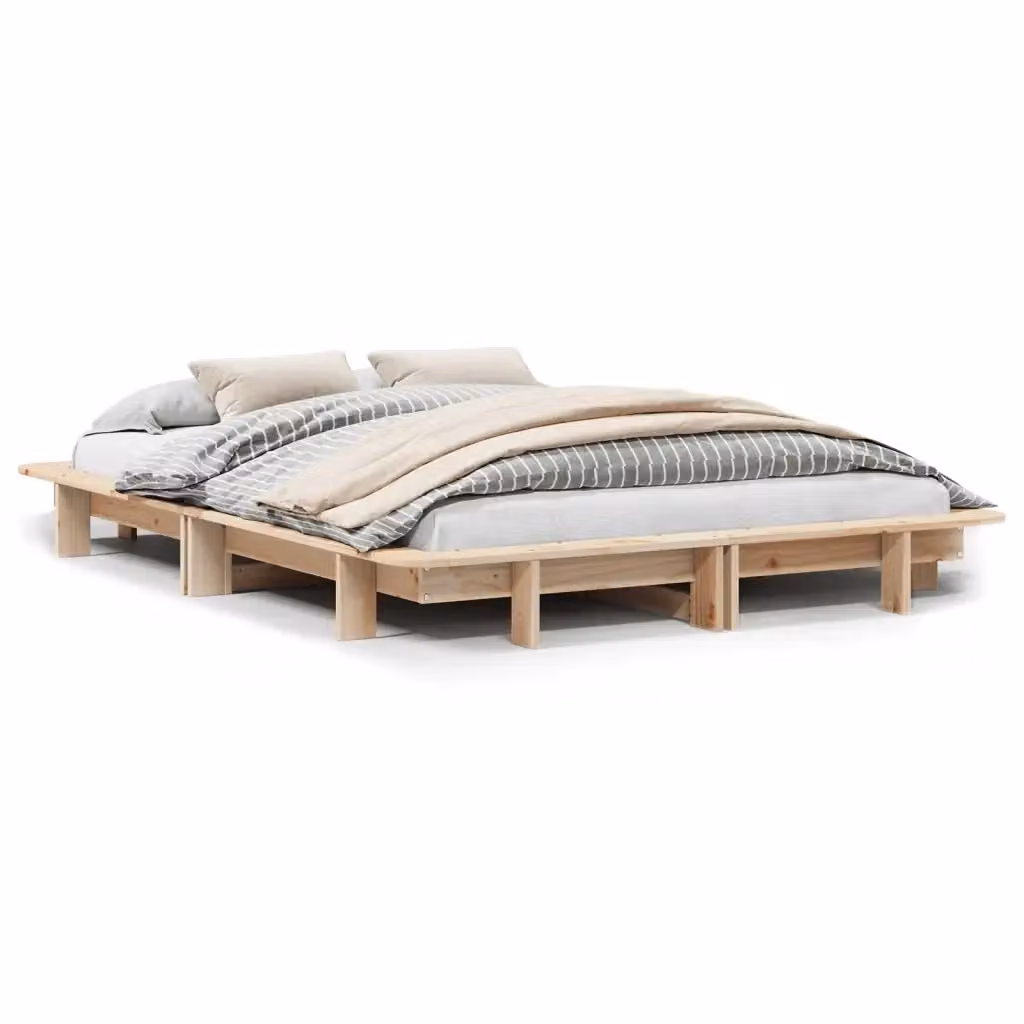 Letto senza materasso moderno in legno massello di pino vidaXL L/P/H: 120 x 200 cm – 2