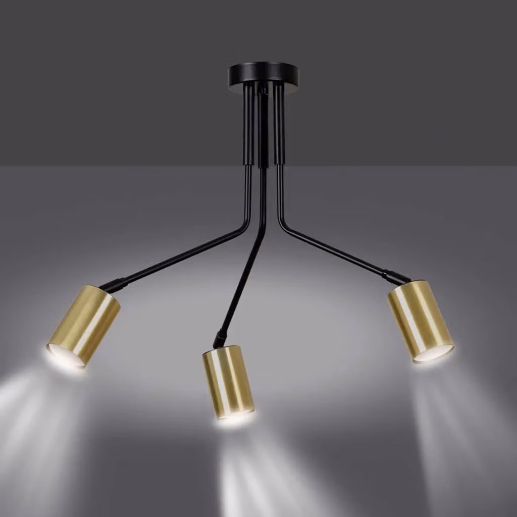 Plafoniera Minimal Morigena Luceart-Classic in Acciaio Nero con 3 Luci GU10 – 2