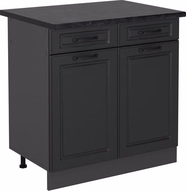Mobiletto base per cucina R-Line Antracite rustico/Antracite 80 cm, PL Antracite Vicco