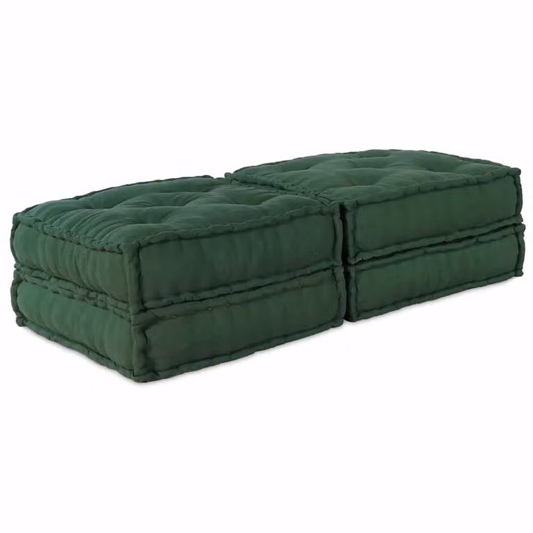 Set di 2 unità di divano modulare vidaXL in tessuto verde per soggiorno o giardino L/P/H: 140 x 70 x 36 cm