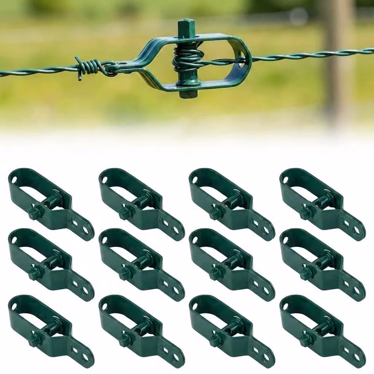 Omgoods - Set di 12 tensionatori per filo, realizzati in metallo rivestito, ideali per recinzioni