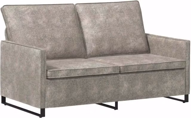 Divano a 2 posti vidaXL Grigio con struttura in metallo e poggiatesta regolabile L: 150 cm, P: 81 cm, H: 82 cm