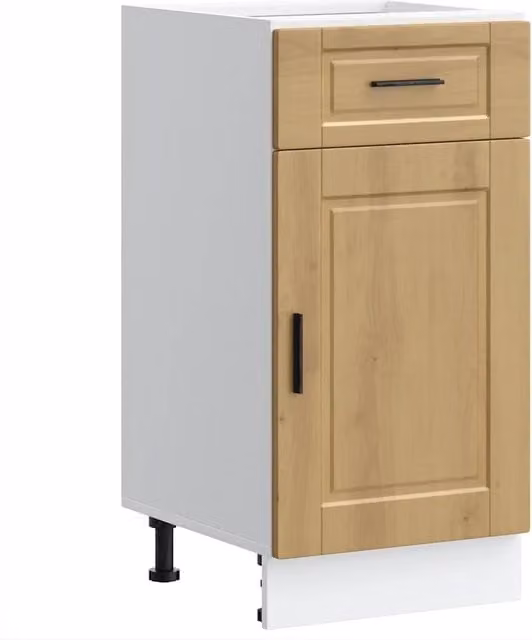 Base da cucina Porto in legno multistrato marrone con ante a battente e cassetti, L: 46 cm, P: 40 cm, H: 81,5 cm