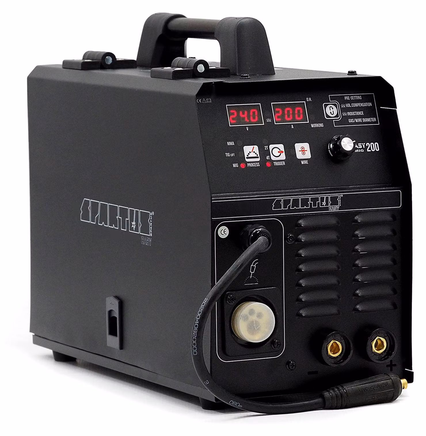 Saldatrice MIG/MAG da 200 Ampere - 230 Volt, tecnologia Inverter - Saldatura semiautomatica - Peso: 10 Kg