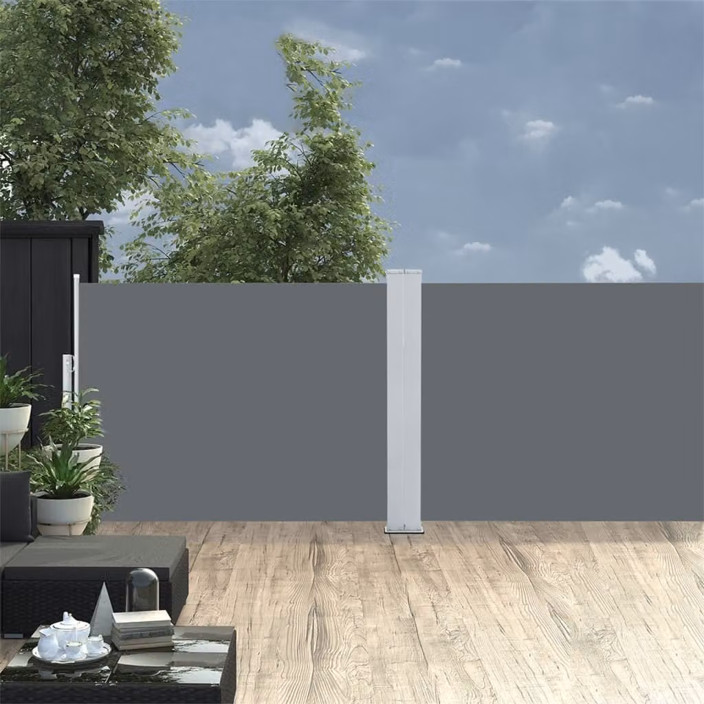 The Living Store Tenda laterale estensibile antracite 120 x 1000 cm