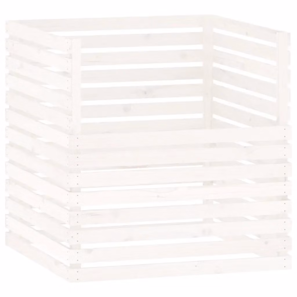 Compostiera Videx in legno di pino massello bianca L/P/H: 100 x 100 x 102 cm – 2