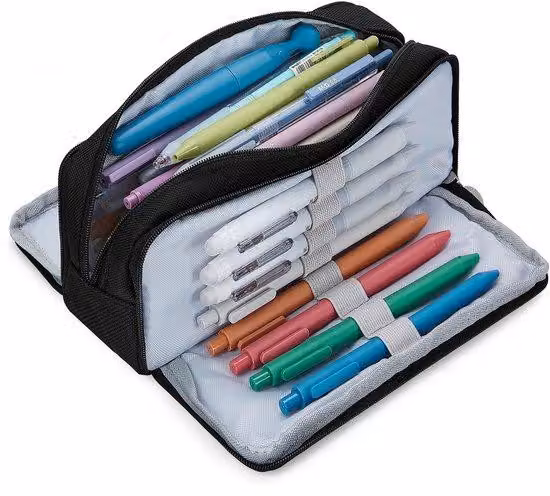 Organizer in plastica con 3 scomparti e ampia capienza, organizer da scrivania portatile per articoli da ufficio, elegante organizer per ragazzi, ragazze, studenti e adolescenti