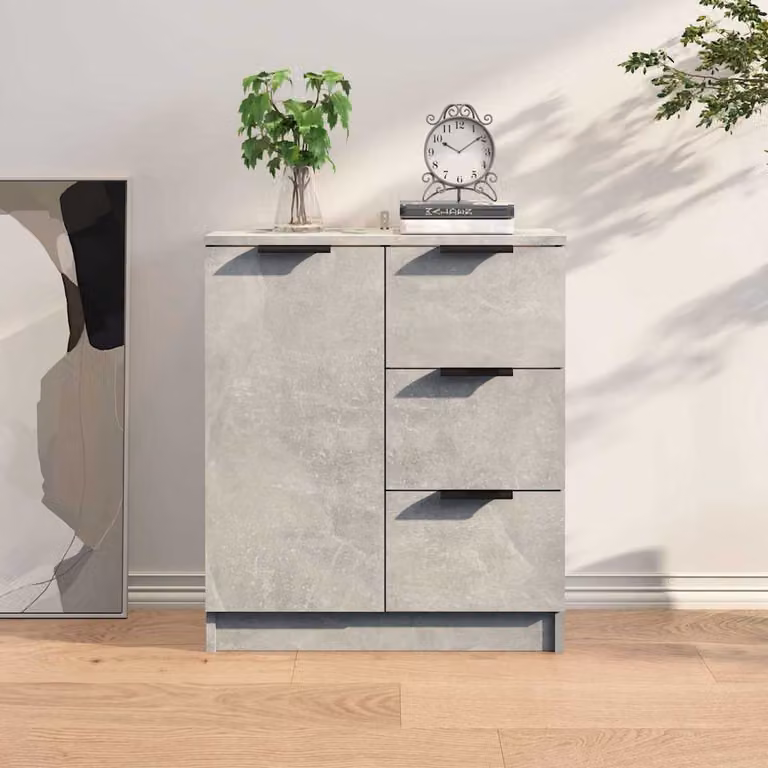 Credenza a parete vidaXL in legno multistrato e MDF, Grigio, L: 60 cm, P: 30 cm, H: 70 cm