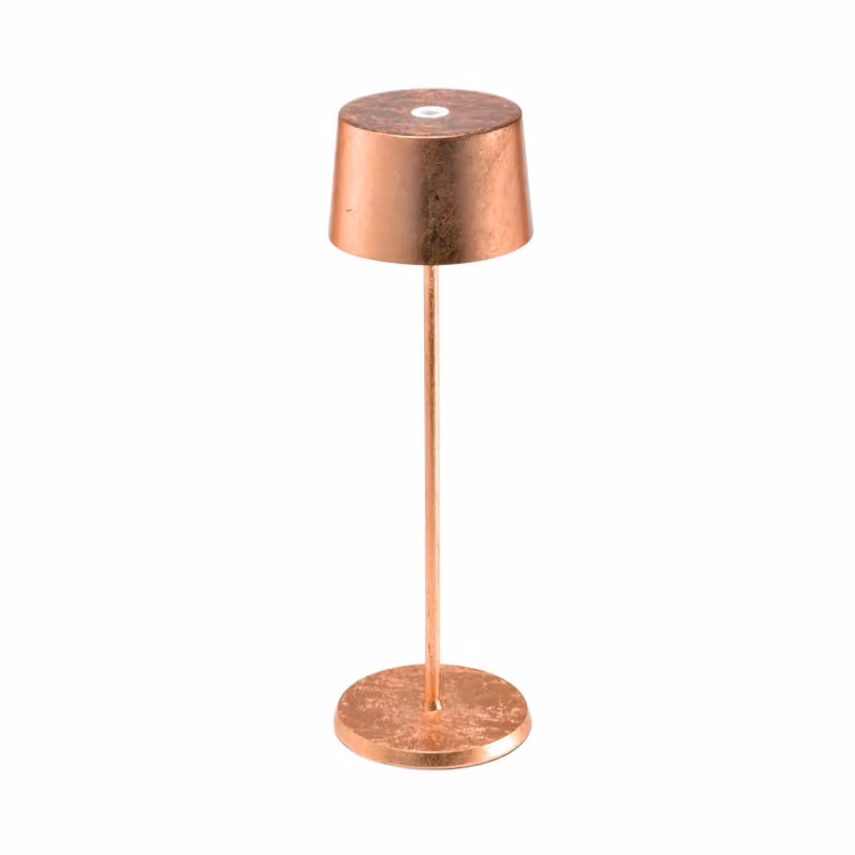 Zafferano Olivia 3K lampada da tavolo ricaricabile in rame 3K, dimmerabile, Rame, Soggiorno / Sala da pranzo, Alluminio, Moderno