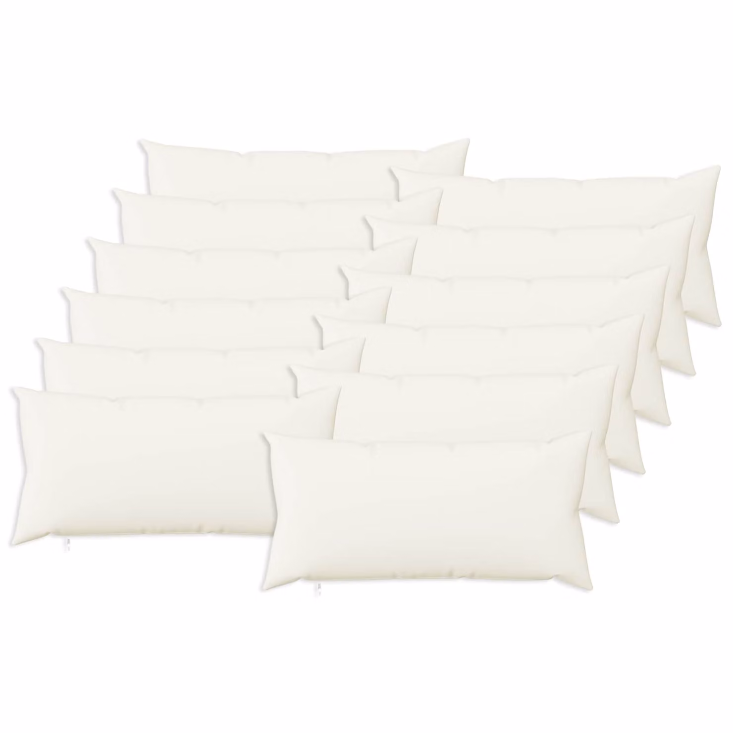 Set di 12 federe vidaXL HEERLEN bianche in poliestere, L 40 cm x P 80 cm