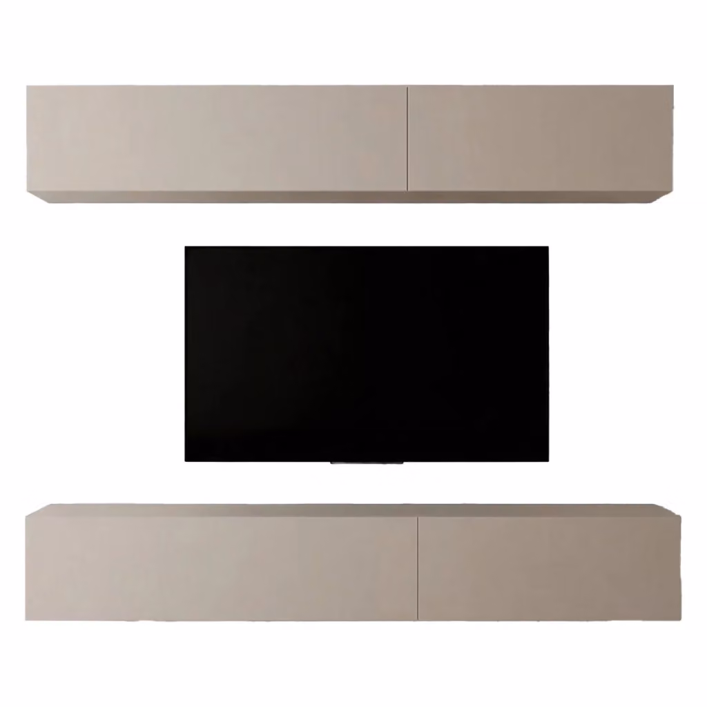 Parete Attrezzata Modulabile per Soggiorno DMORA, Design Moderno, Beige Opaco – 2