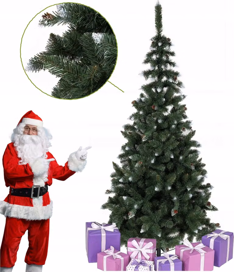 Albero di Natale artificiale Diamond Pine 250 cm, innevato, supporto in metallo