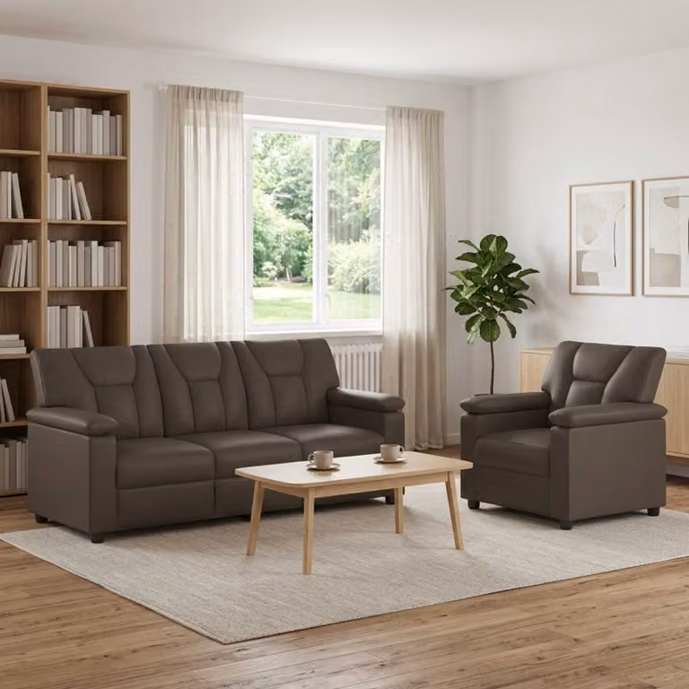 Set di 2 divani moderni vidaXL in similpelle grigia con struttura in metallo per il tuo soggiorno