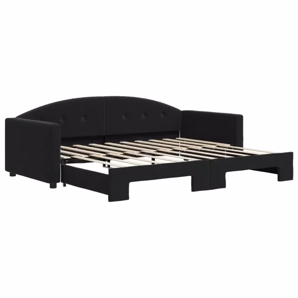 Divano Letto Moderno vidaXL in Velluto Nero per Soggiorno e Camera da Letto – 2