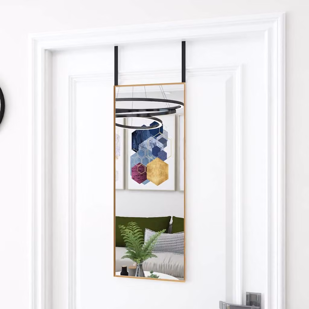 Specchio da parete rettangolare vidaXL in vetro e metallo oro L: 30 cm, H: 80 cm