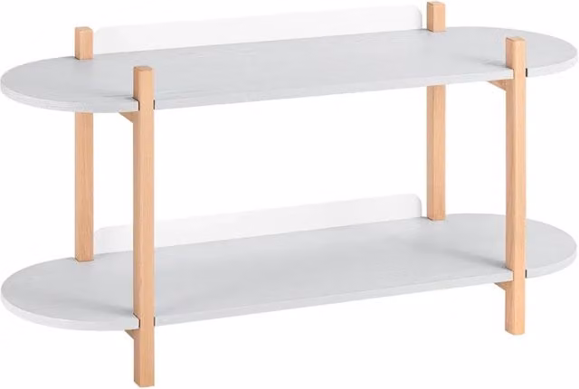 SoBuy Libreria multifunzionale Scaffale con 2 ripiani Tavolino da Caffè Portaoggetti salvaspazio Grigio 100 x 33 x 52 cm HSTR01-HG