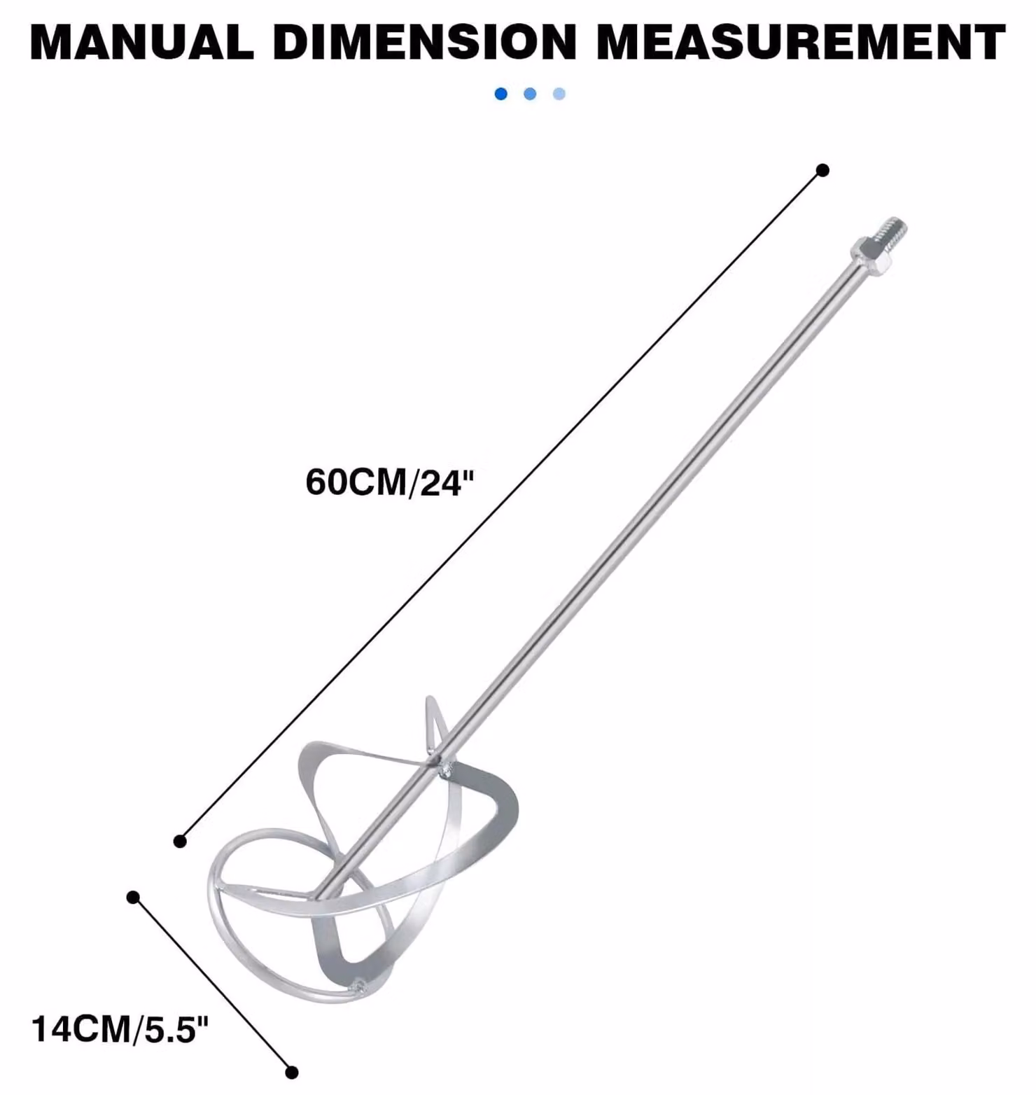 Mischpaddel - Miscelatore per malta M14 da utilizzare con trapano - 140x600 mm - Adatto per calcestruzzo e adesivi per piastrelle - Miscelatore a spirale