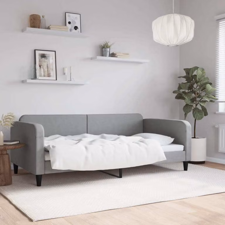 Maison Exclusive - Letto a giorno grigio chiaro, 100x200 cm, tessuto