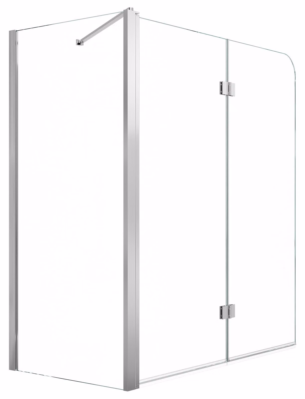 Pannello doccia per vasca da bagno SucceBuy, dimensioni 70/120x140 cm, parzialmente senza telaio, vetro di sicurezza da 6 mm, colore argento, parete pieghevole per vasca da bagno a due ante, con rivestimento nano, pieghevole a 180°, composto da 1 pannello