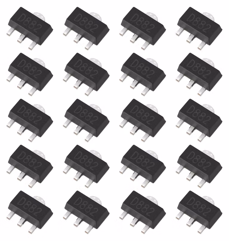 20 transistor al silicio NPN, modello 2SD882 (D882)