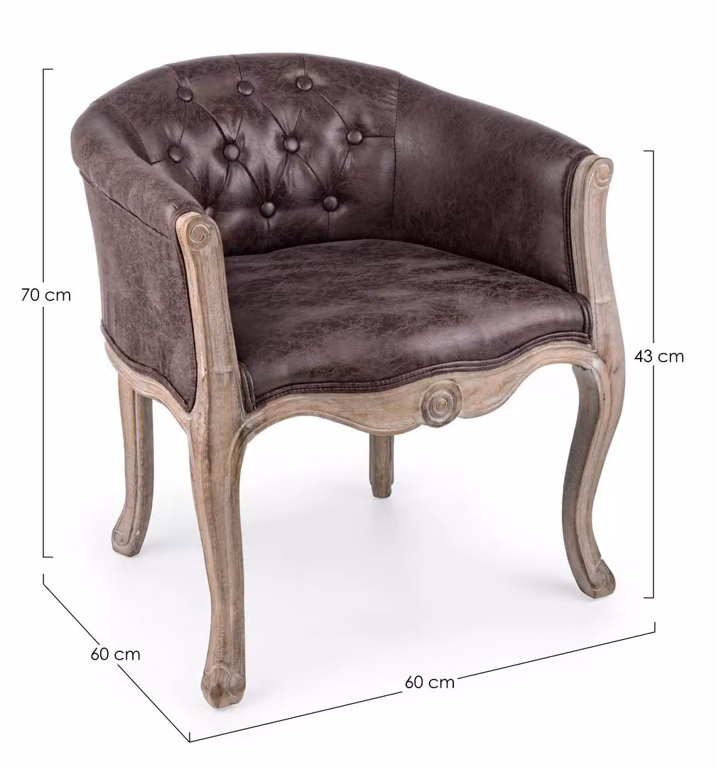 Poltrona Diva Bizzotto in ecopelle nera o marrone con struttura in legno massello – 2