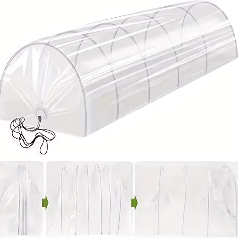 Tunnel per piante - Serra resistente alle intemperie - Design spazioso - Rivestimento trasparente resistente ai raggi UV - Lunghezza regolabile