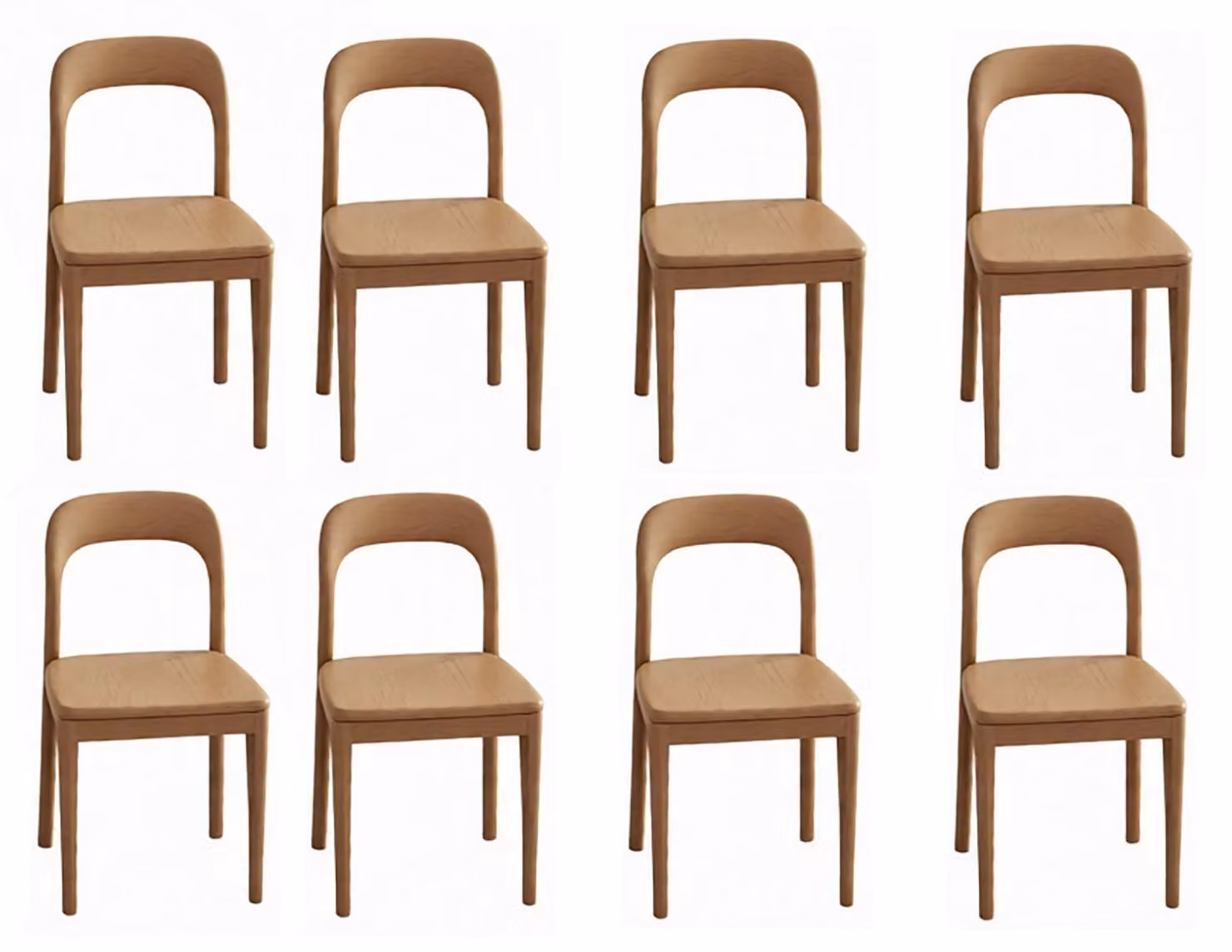 Set di mobili da sala da pranzo in legno marrone con 8 sedie, moderno ed elegante