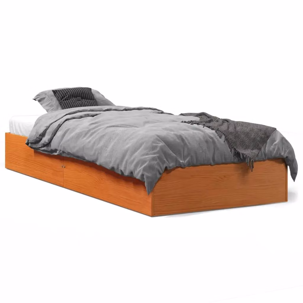 Struttura Letto Design Mania in Legno di Pino Marrone Cera con Doghe Rigide L: 190 cm, P: 90 cm – 2