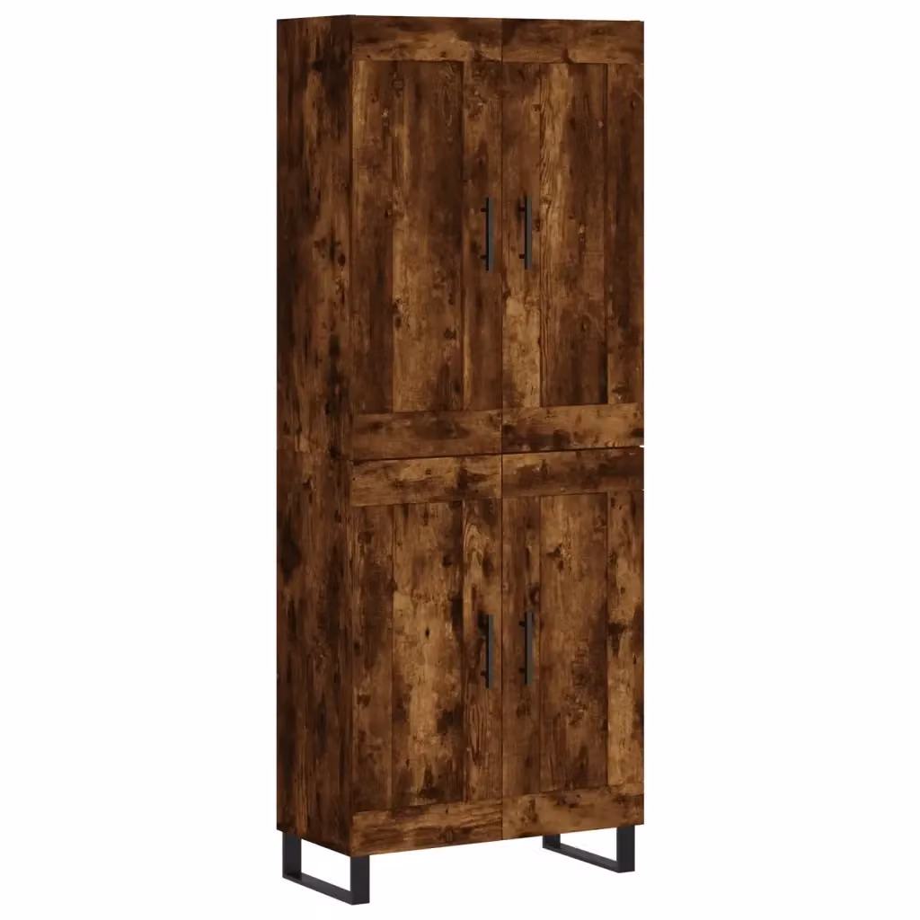 Credenza a parete vidaXL in legno e metallo colore rovere marrone L: 69,5 cm, P: 34 cm, H: 180 cm – 2