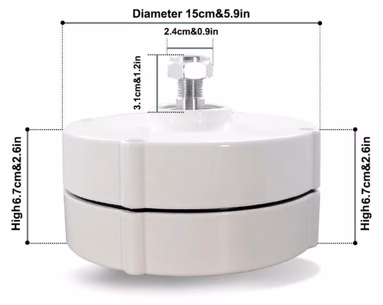Generatore eolico - S-1000 - Generatore a magneti permanenti senza ingranaggi da 1000 W - 12 V - 500 giri/min - Senza base - Alloggiamento in alluminio - Bianco