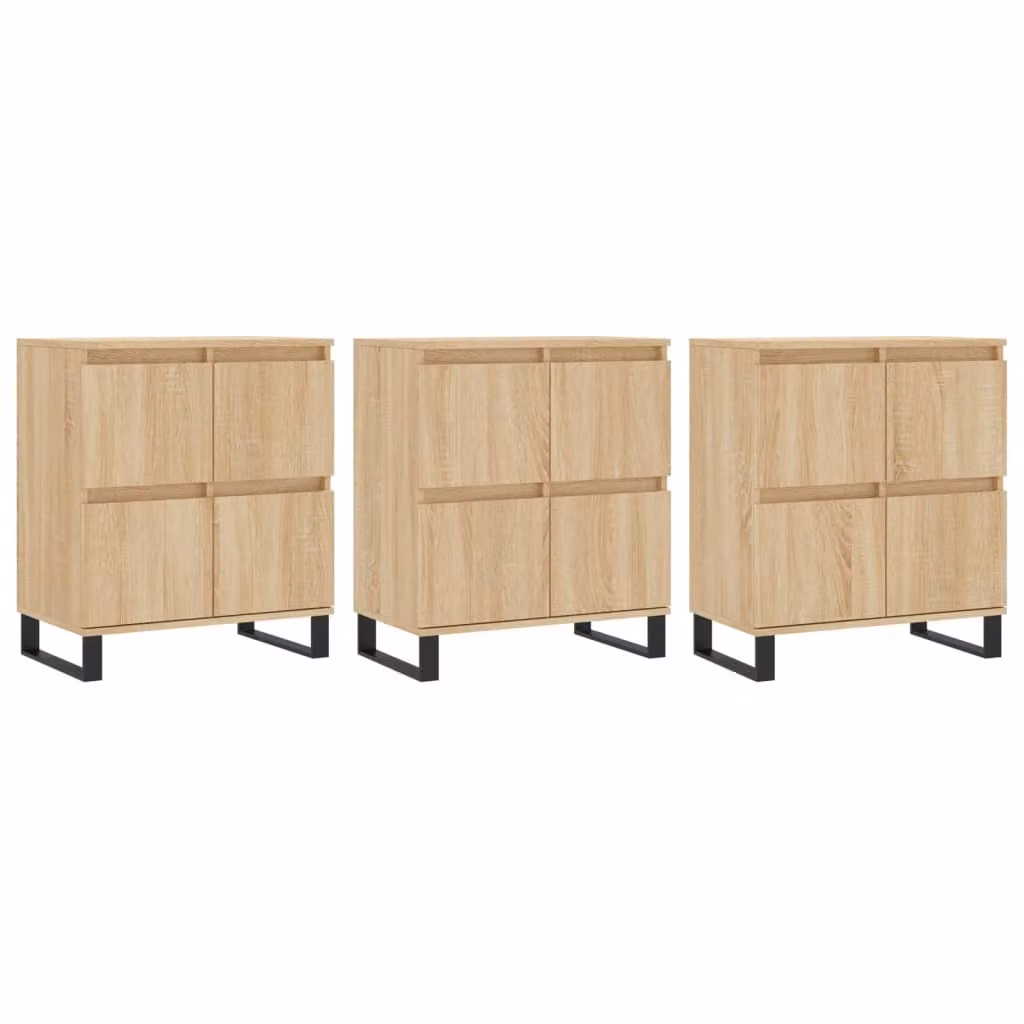 Credenze 3 pz Rovere Sonoma in Legno Multistrato