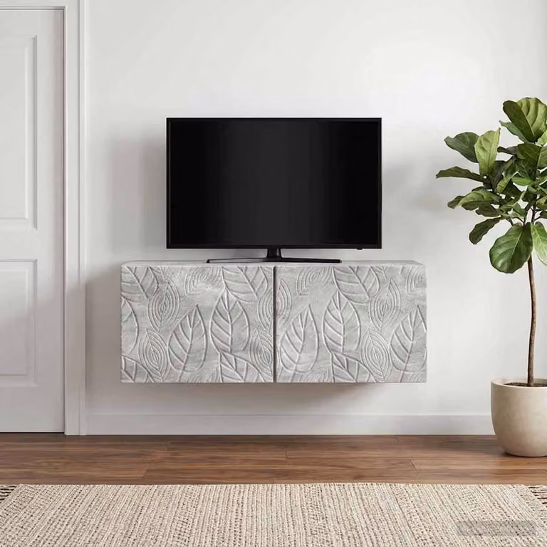 vidaXL Mobile Porta TV da Muro in Legno Grigio Vintage L/P/H: 98 x 41 x 30 cm